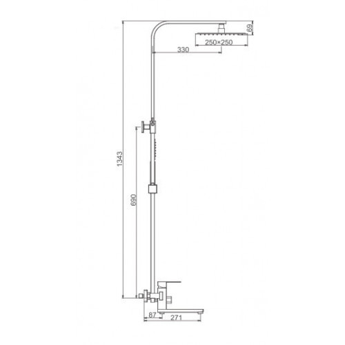 Душова система FRAP F24802-6 чорна