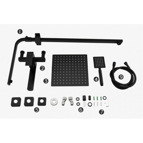 Душова система FRAP F24802-6 чорна